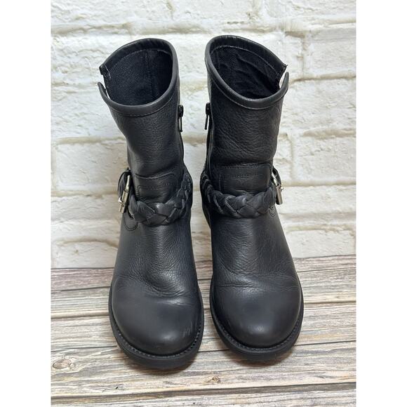 Women's Black Chunky Steven Madden Grunge Motorcycle Goth Boots‎ 7M - Picture 12 of 16